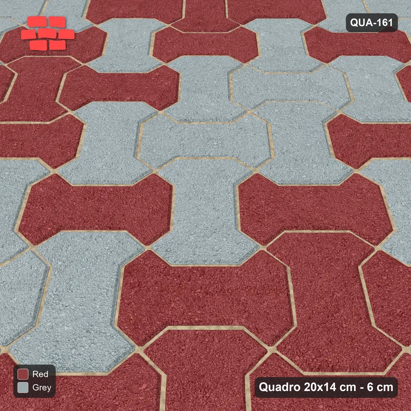 Interlock (Pasco) 20x14 cm · QUA-161 · Quadro one horizontal / one vertical, 45 deg - soft tonal blend (Brick & Ash), kerb frame (Kerb 54B) · Side view Interlock (Pasco) 20x14 cm · QUA-161 · Quadro one horizontal / one vertical, 45 deg - soft tonal blend (Brick & Ash), kerb frame (Kerb 54B) · Side view
