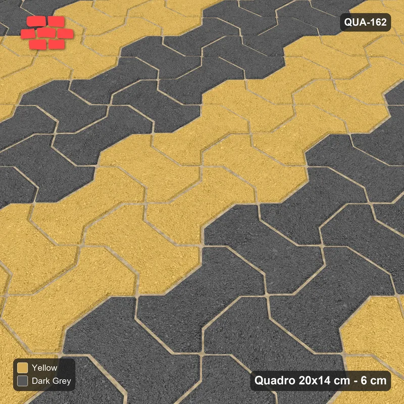 Interlock (Pasco) 20x14 cm · QUA-162 · Quadro one horizontal / one vertical - colour bands along (Mustard Slate), edge to edge · Side view Interlock (Pasco) 20x14 cm · QUA-162 · Quadro one horizontal / one vertical - colour bands along (Mustard Slate), edge to edge · Side view