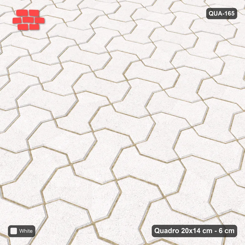 Interlock (Pasco) 20x14 cm · QUA-165 · Quadro one horizontal / one vertical, 22 deg - solid tone (Pure White), edge to edge · Side view Interlock (Pasco) 20x14 cm · QUA-165 · Quadro one horizontal / one vertical, 22 deg - solid tone (Pure White), edge to edge · Side view