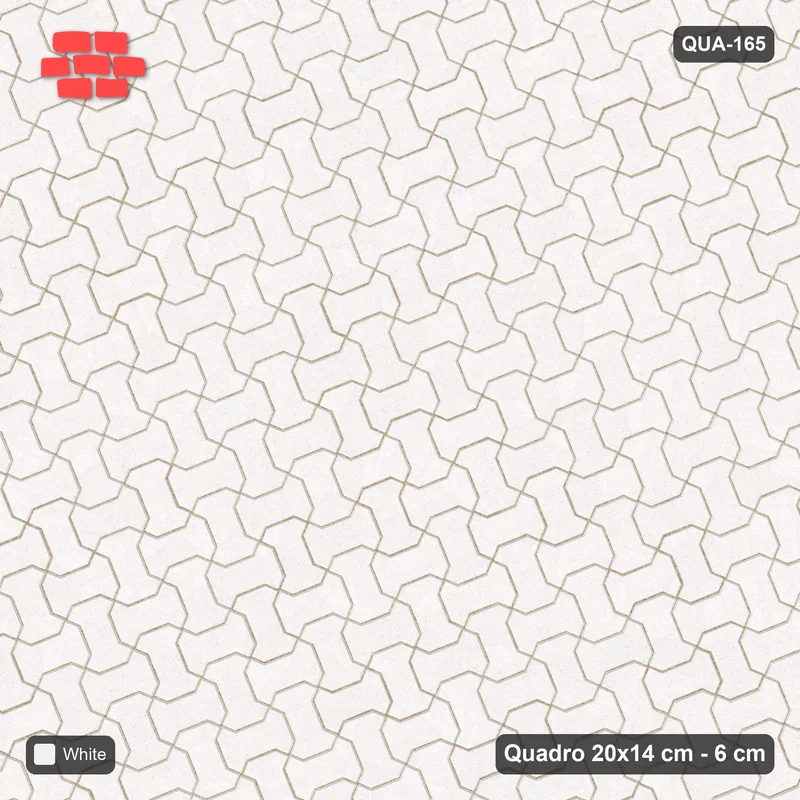 Interlock (Pasco) 20x14 cm · QUA-165 · Quadro one horizontal / one vertical, 22 deg - solid tone (Pure White), edge to edge · Top view Interlock (Pasco) 20x14 cm · QUA-165 · Quadro one horizontal / one vertical, 22 deg - solid tone (Pure White), edge to edge · Top view