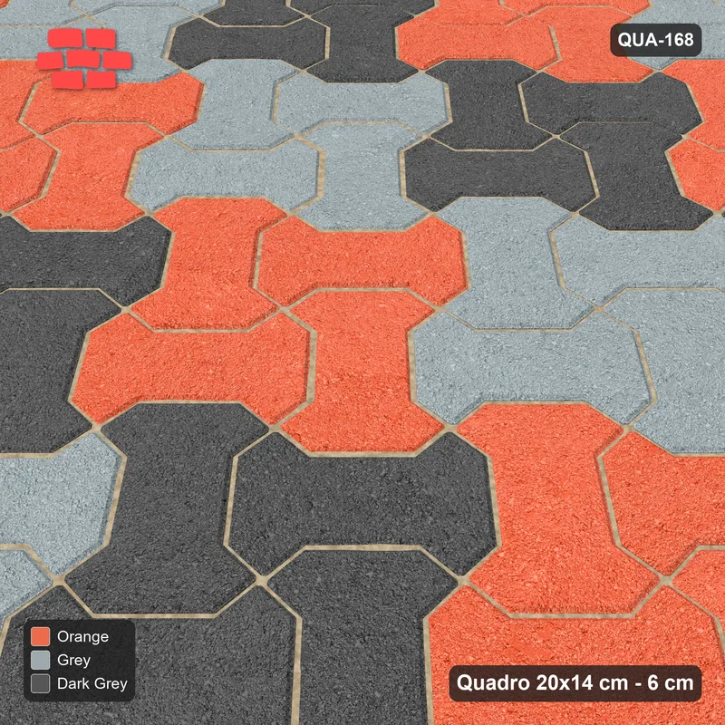 Interlock (Pasco) 20x14 cm · QUA-168 · Quadro one horizontal / one vertical, 45 deg - 2x2 block chequer (Sunset Slate), edge to edge · Side view Interlock (Pasco) 20x14 cm · QUA-168 · Quadro one horizontal / one vertical, 45 deg - 2x2 block chequer (Sunset Slate), edge to edge · Side view