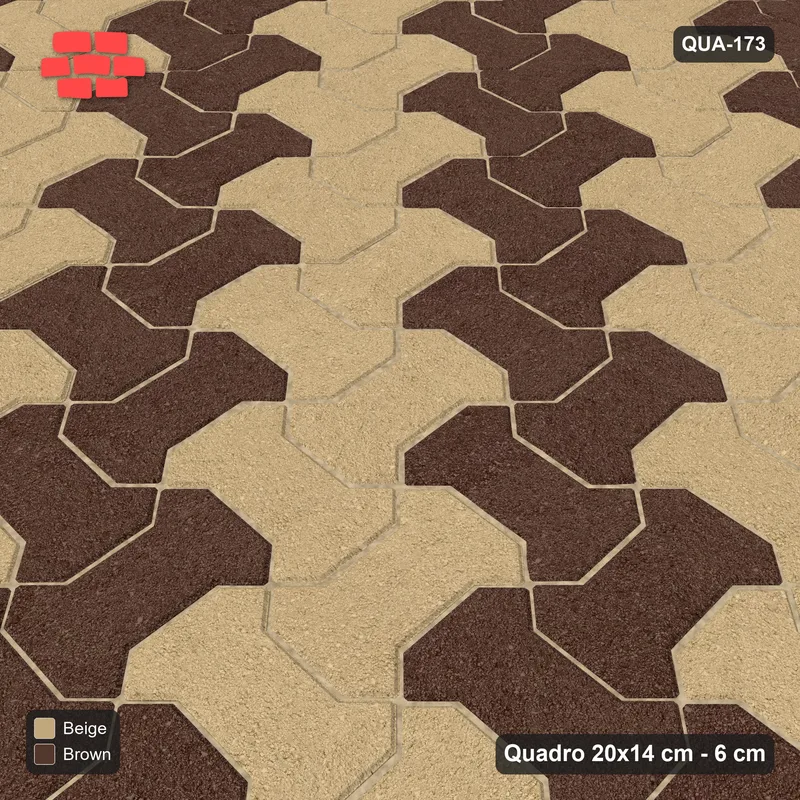 Interlock (Pasco) 20x14 cm · QUA-173 · Quadro one horizontal / one vertical - diagonal colour bands (Sandstone), kerb frame (Kerb 38B) · Side view Interlock (Pasco) 20x14 cm · QUA-173 · Quadro one horizontal / one vertical - diagonal colour bands (Sandstone), kerb frame (Kerb 38B) · Side view