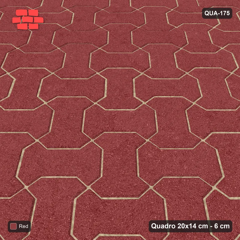 Interlock (Pasco) 20x14 cm · QUA-175 · Quadro one horizontal / one vertical, 45 deg - solid tone (Terracotta Red), kerb frame (Kerb 38B) · Side view Interlock (Pasco) 20x14 cm · QUA-175 · Quadro one horizontal / one vertical, 45 deg - solid tone (Terracotta Red), kerb frame (Kerb 38B) · Side view