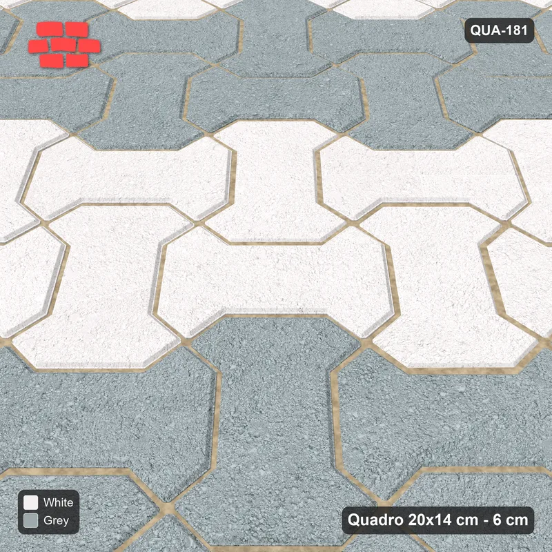 Interlock (Pasco) 20x14 cm · QUA-181 · Quadro one horizontal / one vertical, 45 deg - colour bands across (Salt & Pepper), kerb frame (Kerb 30H/20) · Side view Interlock (Pasco) 20x14 cm · QUA-181 · Quadro one horizontal / one vertical, 45 deg - colour bands across (Salt & Pepper), kerb frame (Kerb 30H/20) · Side view