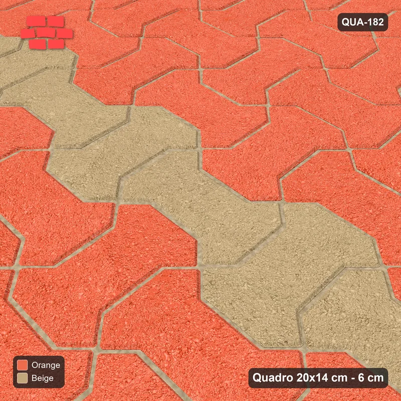 Interlock (Pasco) 20x14 cm · QUA-182 · Quadro one horizontal / one vertical - feature band (Clay Court), kerb frame (Kerb 25F) · Side view Interlock (Pasco) 20x14 cm · QUA-182 · Quadro one horizontal / one vertical - feature band (Clay Court), kerb frame (Kerb 25F) · Side view