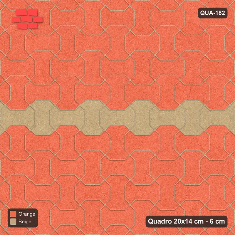 Interlock (Pasco) 20x14 cm · QUA-182 · Quadro one horizontal / one vertical - feature band (Clay Court), kerb frame (Kerb 25F) · Top view Interlock (Pasco) 20x14 cm · QUA-182 · Quadro one horizontal / one vertical - feature band (Clay Court), kerb frame (Kerb 25F) · Top view
