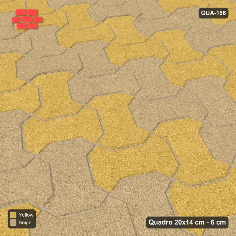 Interlock (Pasco) 20x14 cm · QUA-186 · Quadro one horizontal / one vertical, 60 deg - diagonal colour bands (Desert Sun), edge to edge · Side view Interlock (Pasco) 20x14 cm · QUA-186 · Quadro one horizontal / one vertical, 60 deg - diagonal colour bands (Desert Sun), edge to edge · Side view