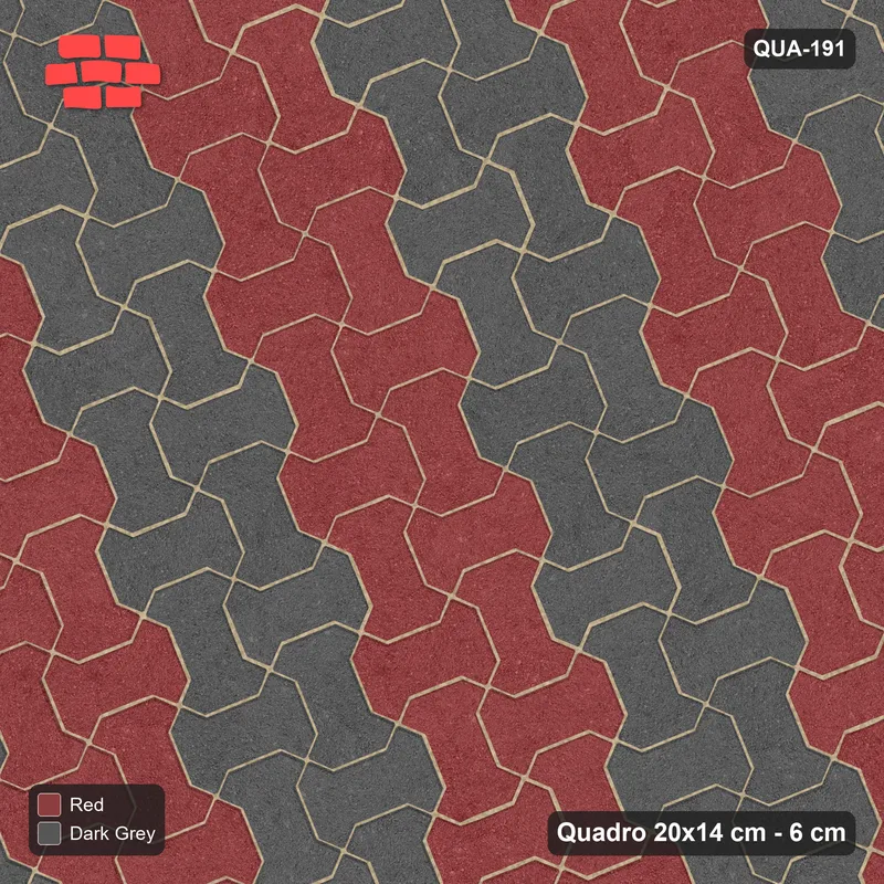 Interlock (Pasco) 20x14 cm · QUA-191 · Quadro one horizontal / one vertical, 22 deg - colour bands along (Rust & Charcoal), kerb frame (Kerb 42F) · Top view Interlock (Pasco) 20x14 cm · QUA-191 · Quadro one horizontal / one vertical, 22 deg - colour bands along (Rust & Charcoal), kerb frame (Kerb 42F) · Top view