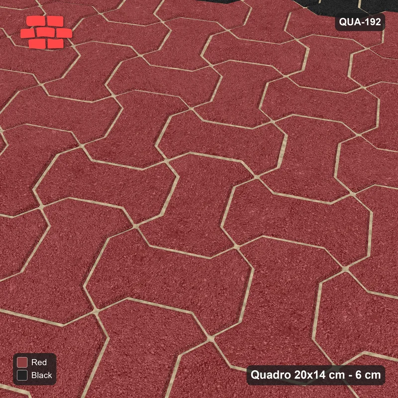 Interlock (Pasco) 20x14 cm · QUA-192 · Quadro one horizontal / one vertical, 30 deg - accent ring near the edge (Red & Black), edge to edge · Side view Interlock (Pasco) 20x14 cm · QUA-192 · Quadro one horizontal / one vertical, 30 deg - accent ring near the edge (Red & Black), edge to edge · Side view