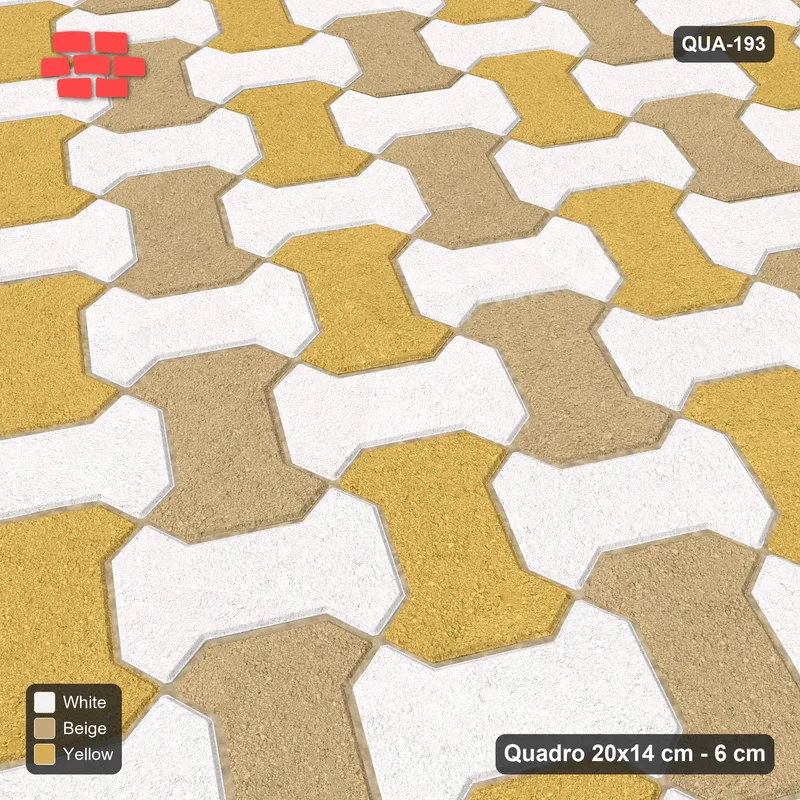 Interlock (Pasco) 20x14 cm · QUA-193 · Quadro one horizontal / one vertical, 60 deg - two-tone horizontal / vertical (Golden Sand), kerb frame (Kerb 40B) · Side view Interlock (Pasco) 20x14 cm · QUA-193 · Quadro one horizontal / one vertical, 60 deg - two-tone horizontal / vertical (Golden Sand), kerb frame (Kerb 40B) · Side view