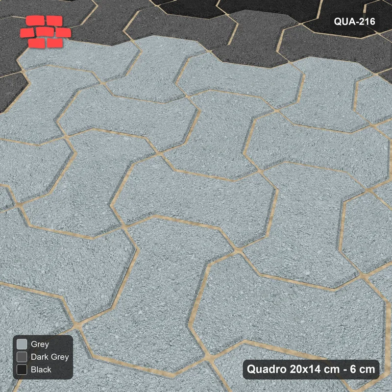 Interlock (Pasco) 20x14 cm · QUA-216 · Quadro one horizontal / one vertical, 30 deg - accent ring near the edge (Graphite Scale), kerb frame (Kerb 42F) · Side view Interlock (Pasco) 20x14 cm · QUA-216 · Quadro one horizontal / one vertical, 30 deg - accent ring near the edge (Graphite Scale), kerb frame (Kerb 42F) · Side view