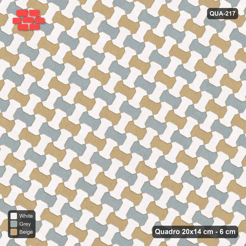 Interlock (Pasco) 20x14 cm · QUA-217 · Quadro one horizontal / one vertical, 60 deg - two-tone horizontal / vertical (Coastal), edge to edge · Top view Interlock (Pasco) 20x14 cm · QUA-217 · Quadro one horizontal / one vertical, 60 deg - two-tone horizontal / vertical (Coastal), edge to edge · Top view