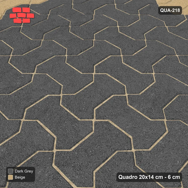 Interlock (Pasco) 20x14 cm · QUA-218 · Quadro one horizontal / one vertical - accent ring near the edge (Stone & Earth), kerb frame (Kerb 54B) · Side view Interlock (Pasco) 20x14 cm · QUA-218 · Quadro one horizontal / one vertical - accent ring near the edge (Stone & Earth), kerb frame (Kerb 54B) · Side view