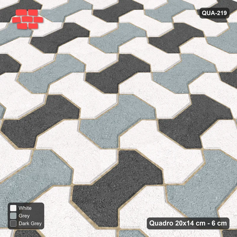 Interlock (Pasco) 20x14 cm · QUA-219 · Quadro one horizontal / one vertical - two-tone horizontal / vertical (Monochrome), edge to edge · Side view Interlock (Pasco) 20x14 cm · QUA-219 · Quadro one horizontal / one vertical - two-tone horizontal / vertical (Monochrome), edge to edge · Side view