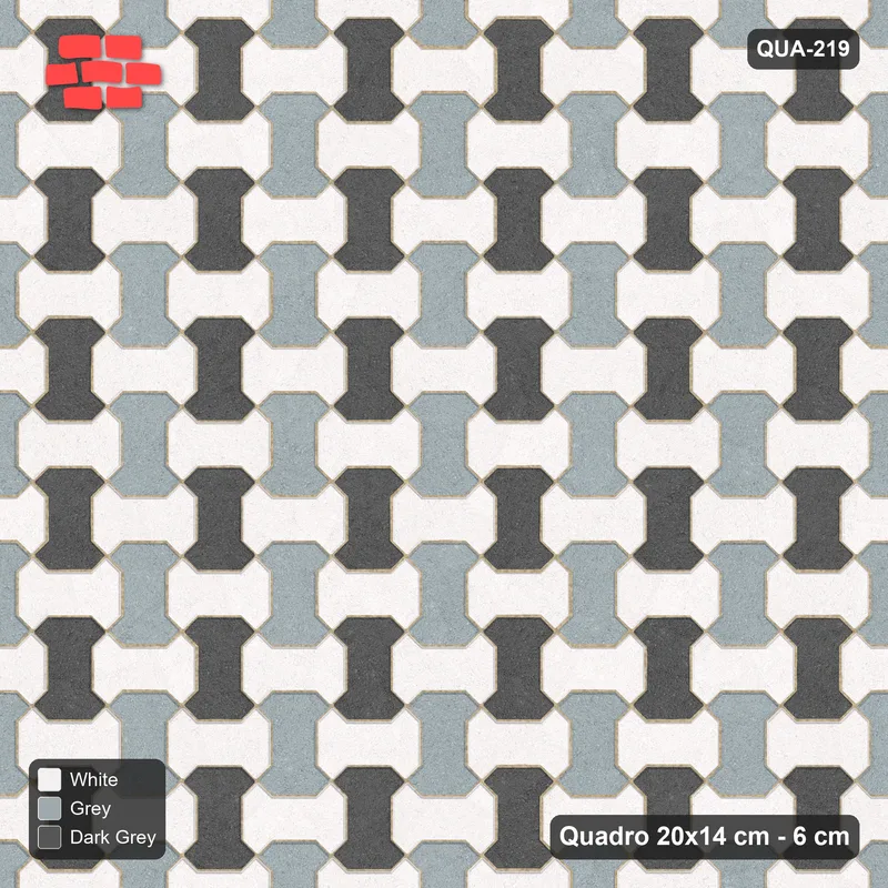 Interlock (Pasco) 20x14 cm · QUA-219 · Quadro one horizontal / one vertical - two-tone horizontal / vertical (Monochrome), edge to edge · Top view Interlock (Pasco) 20x14 cm · QUA-219 · Quadro one horizontal / one vertical - two-tone horizontal / vertical (Monochrome), edge to edge · Top view