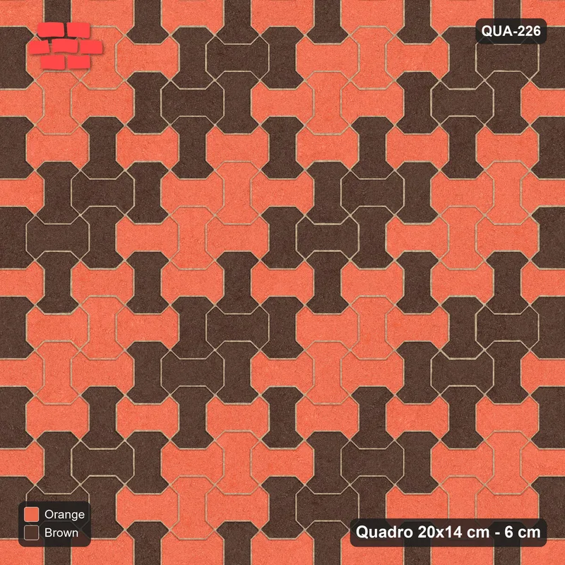 Interlock (Pasco) 20x14 cm · QUA-226 · Quadro one horizontal / one vertical - soft tonal blend (Burnt Clay), kerb frame (Kerb 40F) · Top view Interlock (Pasco) 20x14 cm · QUA-226 · Quadro one horizontal / one vertical - soft tonal blend (Burnt Clay), kerb frame (Kerb 40F) · Top view