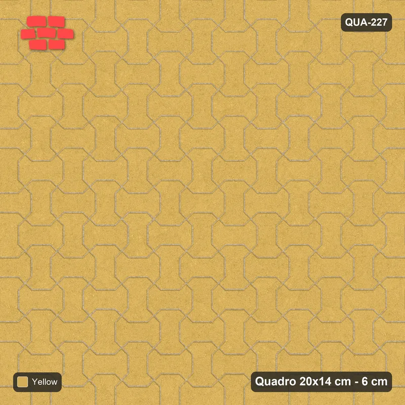 Interlock (Pasco) 20x14 cm · QUA-227 · Quadro one horizontal / one vertical - solid tone (Ochre), kerb frame (Kerb 30F) · Top view Interlock (Pasco) 20x14 cm · QUA-227 · Quadro one horizontal / one vertical - solid tone (Ochre), kerb frame (Kerb 30F) · Top view