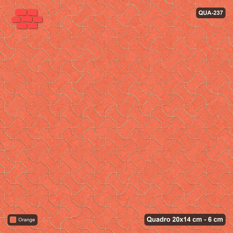 Interlock (Pasco) 20x14 cm · QUA-237 · Quadro one horizontal / one vertical, 45 deg - solid tone (Coral), edge to edge · Top view Interlock (Pasco) 20x14 cm · QUA-237 · Quadro one horizontal / one vertical, 45 deg - solid tone (Coral), edge to edge · Top view