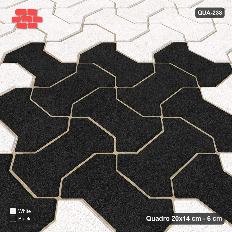 Interlock (Pasco) 20x14 cm · QUA-238 · Quadro one horizontal / one vertical - centre medallion (Contrast), kerb frame (Kerb 30H/20) · Side view Interlock (Pasco) 20x14 cm · QUA-238 · Quadro one horizontal / one vertical - centre medallion (Contrast), kerb frame (Kerb 30H/20) · Side view