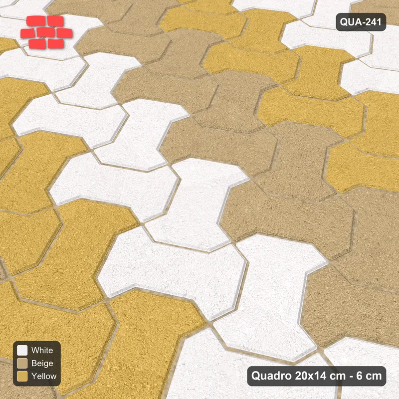 Interlock (Pasco) 20x14 cm · QUA-241 · Quadro one horizontal / one vertical, 30 deg - diagonal colour bands (Golden Sand), kerb frame (Kerb 25F) · Side view Interlock (Pasco) 20x14 cm · QUA-241 · Quadro one horizontal / one vertical, 30 deg - diagonal colour bands (Golden Sand), kerb frame (Kerb 25F) · Side view