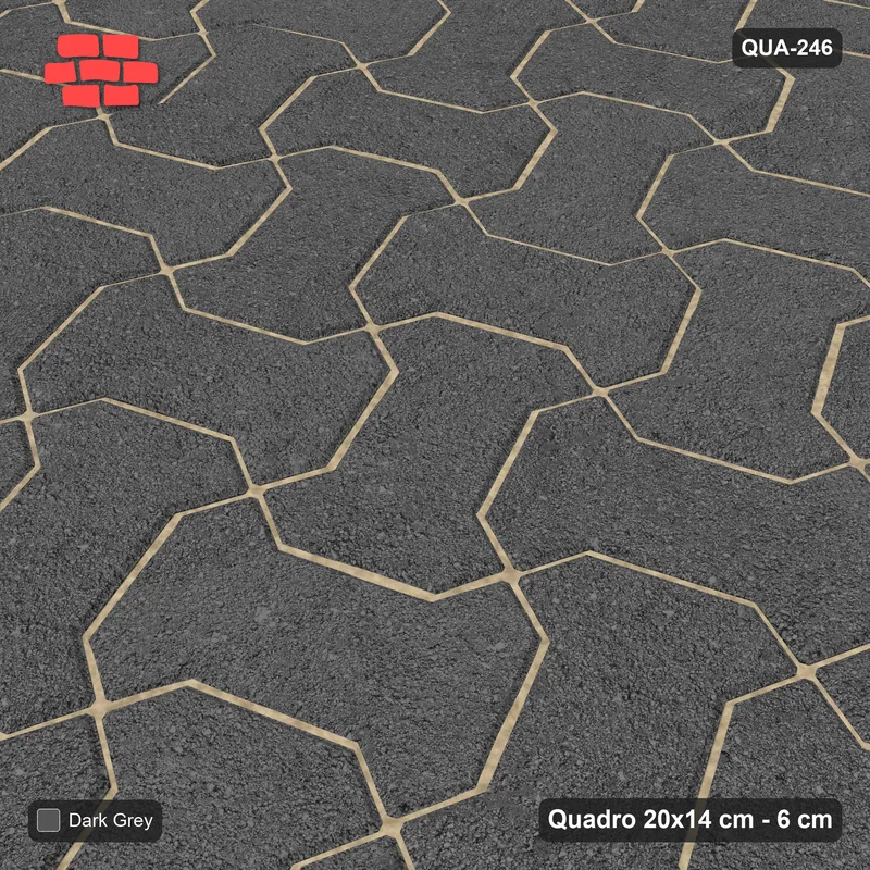 Interlock (Pasco) 20x14 cm · QUA-246 · Quadro one horizontal / one vertical, 22 deg - solid tone (Charcoal), kerb frame (Kerb 54B) · Side view Interlock (Pasco) 20x14 cm · QUA-246 · Quadro one horizontal / one vertical, 22 deg - solid tone (Charcoal), kerb frame (Kerb 54B) · Side view