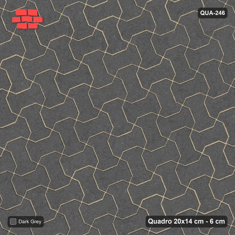 Interlock (Pasco) 20x14 cm · QUA-246 · Quadro one horizontal / one vertical, 22 deg - solid tone (Charcoal), kerb frame (Kerb 54B) · Top view Interlock (Pasco) 20x14 cm · QUA-246 · Quadro one horizontal / one vertical, 22 deg - solid tone (Charcoal), kerb frame (Kerb 54B) · Top view