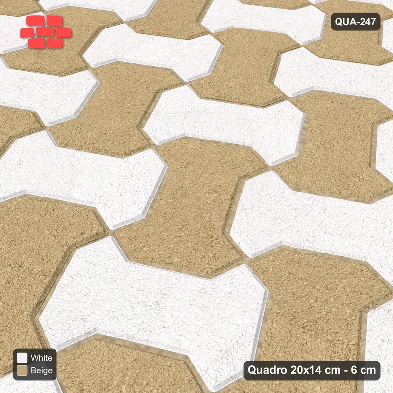Interlock (Pasco) 20x14 cm · QUA-247 · Quadro one horizontal / one vertical, 30 deg - two-tone horizontal / vertical (Ivory & Sand), kerb frame (Kerb 42F) · Side view Interlock (Pasco) 20x14 cm · QUA-247 · Quadro one horizontal / one vertical, 30 deg - two-tone horizontal / vertical (Ivory & Sand), kerb frame (Kerb 42F) · Side view