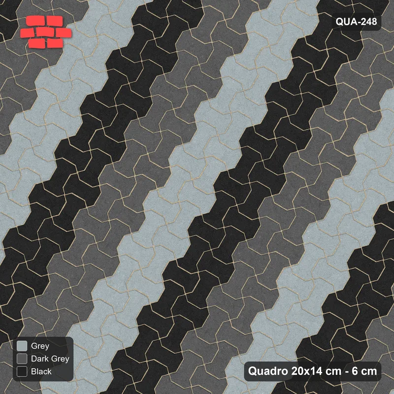 Interlock (Pasco) 20x14 cm · QUA-248 · Quadro one horizontal / one vertical, 60 deg - colour bands across (Graphite Scale), edge to edge · Top view Interlock (Pasco) 20x14 cm · QUA-248 · Quadro one horizontal / one vertical, 60 deg - colour bands across (Graphite Scale), edge to edge · Top view
