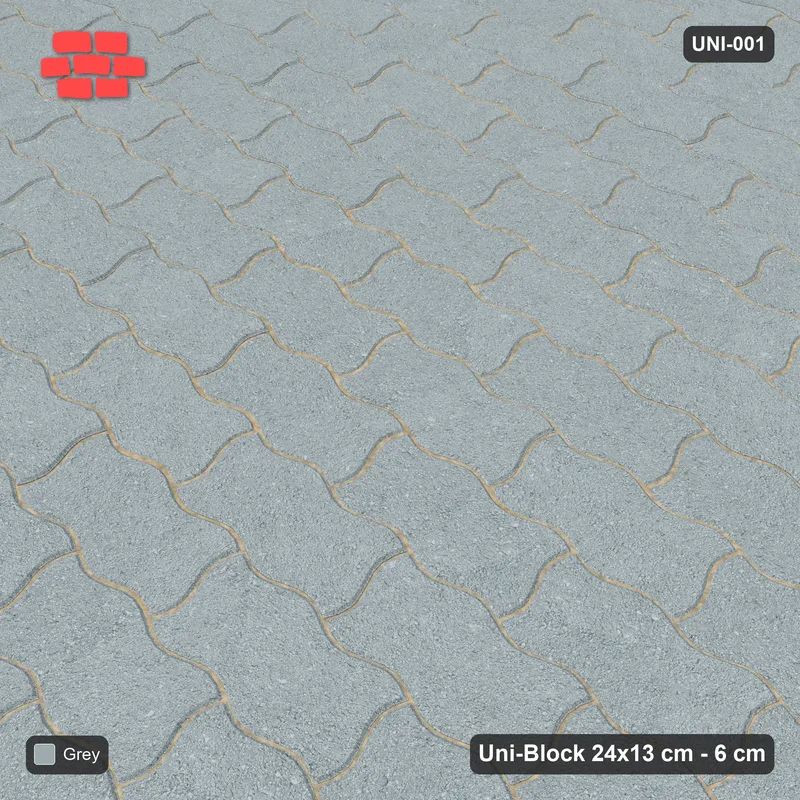 Interlock (Pasco) 24x13 cm · UNI-001 · Plain field, straight lay · Side view Interlock (Pasco) 24x13 cm · UNI-001 · Plain field, straight lay · Side view