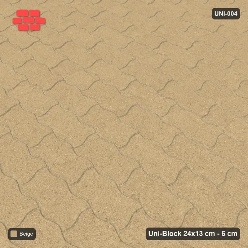 Interlock (Pasco) 24x13 cm · UNI-004 · Plain field, straight lay, kerb frame · Side view Interlock (Pasco) 24x13 cm · UNI-004 · Plain field, straight lay, kerb frame · Side view