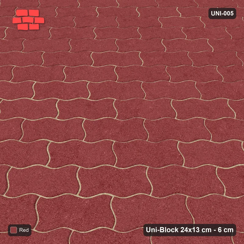 Interlock (Pasco) 24x13 cm · UNI-005 · Plain field, 45-degree lay · Side view Interlock (Pasco) 24x13 cm · UNI-005 · Plain field, 45-degree lay · Side view