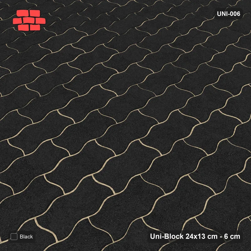 Interlock (Pasco) 24x13 cm · UNI-006 · Plain field, quarter-turn lay · Side view Interlock (Pasco) 24x13 cm · UNI-006 · Plain field, quarter-turn lay · Side view