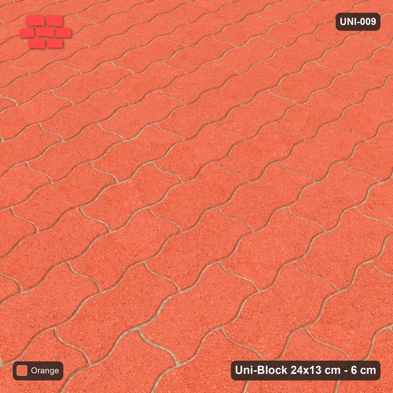 Interlock (Pasco) 24x13 cm · UNI-009 · Plain field, quarter-turn lay, kerb frame · Side view Interlock (Pasco) 24x13 cm · UNI-009 · Plain field, quarter-turn lay, kerb frame · Side view