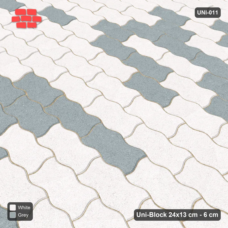 Interlock (Pasco) 24x13 cm · UNI-011 · Soft tonal blend, straight lay, kerb frame · Side view Interlock (Pasco) 24x13 cm · UNI-011 · Soft tonal blend, straight lay, kerb frame · Side view
