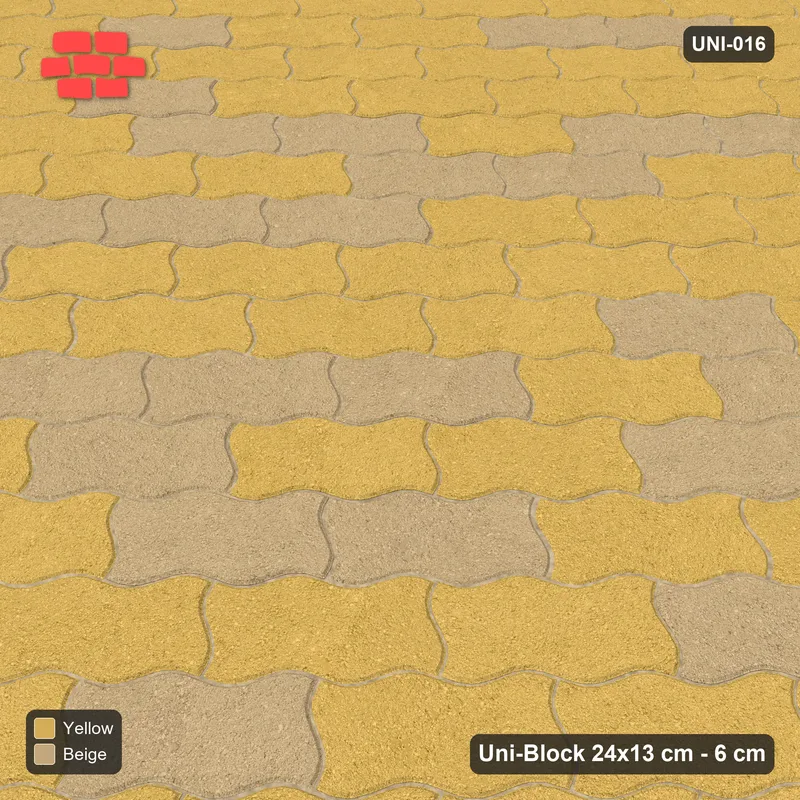 Interlock (Pasco) 24x13 cm · UNI-016 · Soft tonal blend, 45-degree lay, kerb frame · Side view Interlock (Pasco) 24x13 cm · UNI-016 · Soft tonal blend, 45-degree lay, kerb frame · Side view