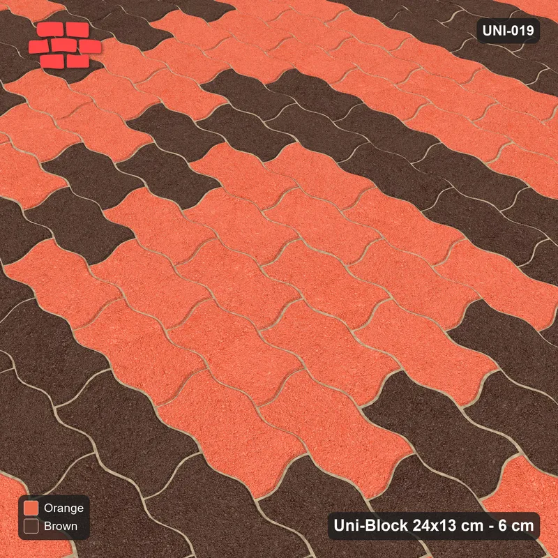 Interlock (Pasco) 24x13 cm · UNI-019 · Concentric square rings 30 cm, straight lay · Side view Interlock (Pasco) 24x13 cm · UNI-019 · Concentric square rings 30 cm, straight lay · Side view