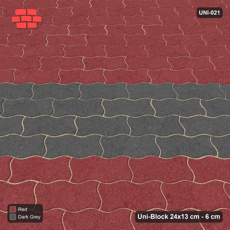 Interlock (Pasco) 24x13 cm · UNI-021 · Diagonal central feature band, 45-degree lay, kerb frame · Side view Interlock (Pasco) 24x13 cm · UNI-021 · Diagonal central feature band, 45-degree lay, kerb frame · Side view