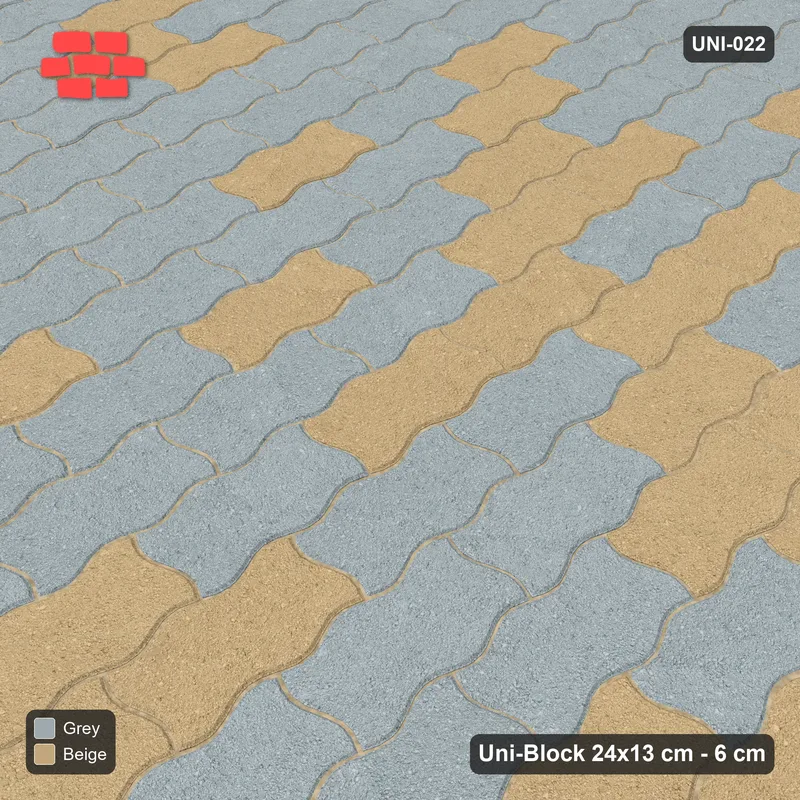Interlock (Pasco) 24x13 cm · UNI-022 · Soft tonal blend, quarter-turn lay, kerb frame · Side view Interlock (Pasco) 24x13 cm · UNI-022 · Soft tonal blend, quarter-turn lay, kerb frame · Side view