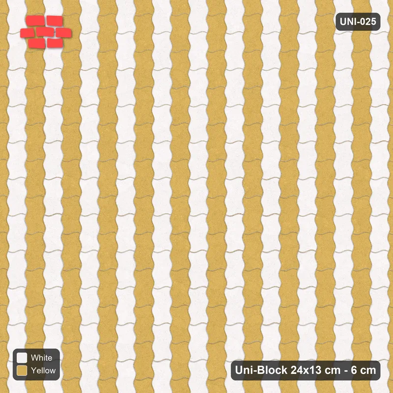 Interlock (Pasco) 24x13 cm · UNI-025 · Diamond checkerboard, quarter-turn lay, kerb frame · Top view Interlock (Pasco) 24x13 cm · UNI-025 · Diamond checkerboard, quarter-turn lay, kerb frame · Top view