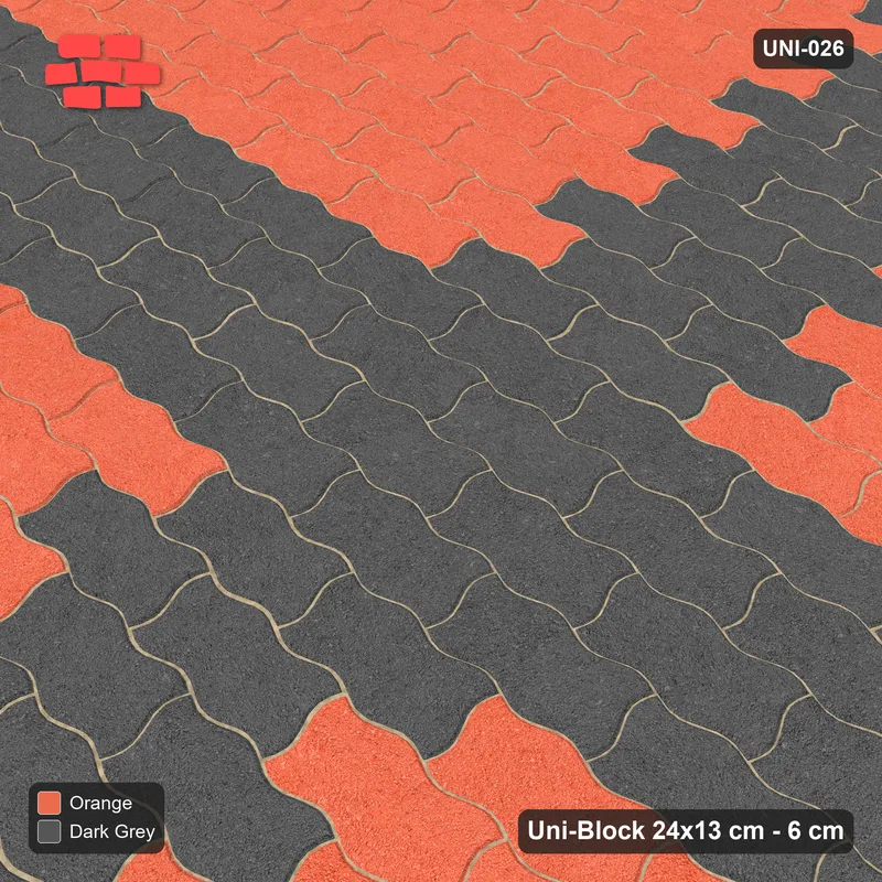 Interlock (Pasco) 24x13 cm · UNI-026 · Central cross band, straight lay · Side view Interlock (Pasco) 24x13 cm · UNI-026 · Central cross band, straight lay · Side view