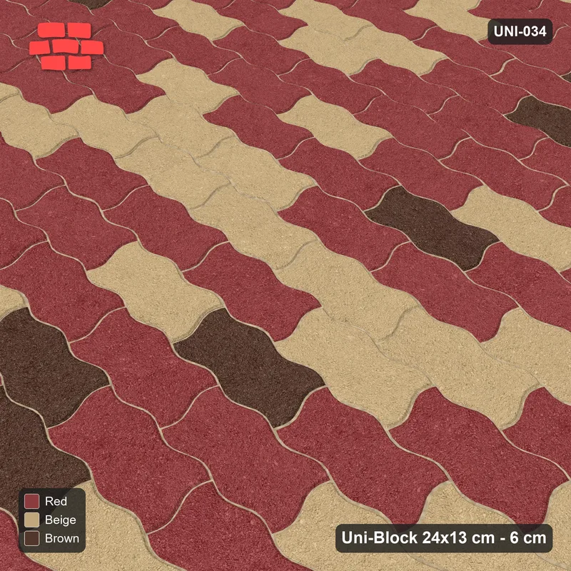 Interlock (Pasco) 24x13 cm · UNI-034 · Soft tonal blend, straight lay, kerb frame · Side view Interlock (Pasco) 24x13 cm · UNI-034 · Soft tonal blend, straight lay, kerb frame · Side view