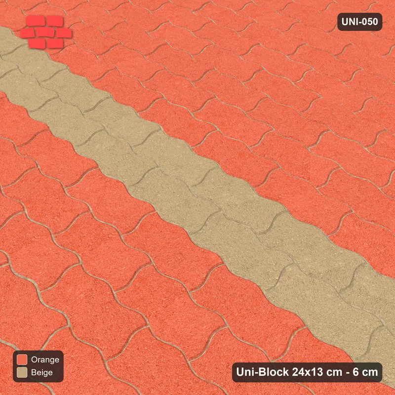 Interlock (Pasco) 24x13 cm · UNI-050 · Horizontal central feature band, straight lay, kerb frame · Side view Interlock (Pasco) 24x13 cm · UNI-050 · Horizontal central feature band, straight lay, kerb frame · Side view