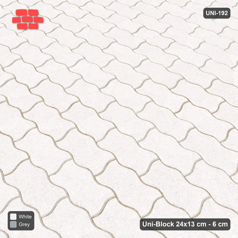 Interlock (Pasco) 24x13 cm · UNI-192 · Plain field, straight lay, kerb frame (Salt & Pepper) · Side view Interlock (Pasco) 24x13 cm · UNI-192 · Plain field, straight lay, kerb frame (Salt & Pepper) · Side view