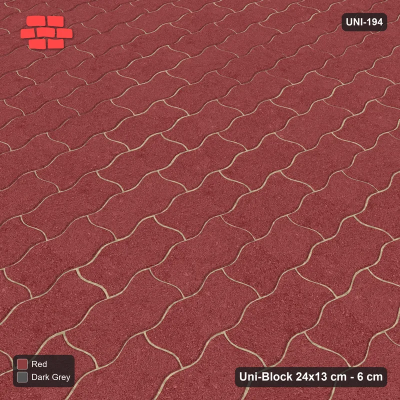 Interlock (Pasco) 24x13 cm · UNI-194 · Plain field, quarter-turn lay (Rust & Charcoal) · Side view Interlock (Pasco) 24x13 cm · UNI-194 · Plain field, quarter-turn lay (Rust & Charcoal) · Side view