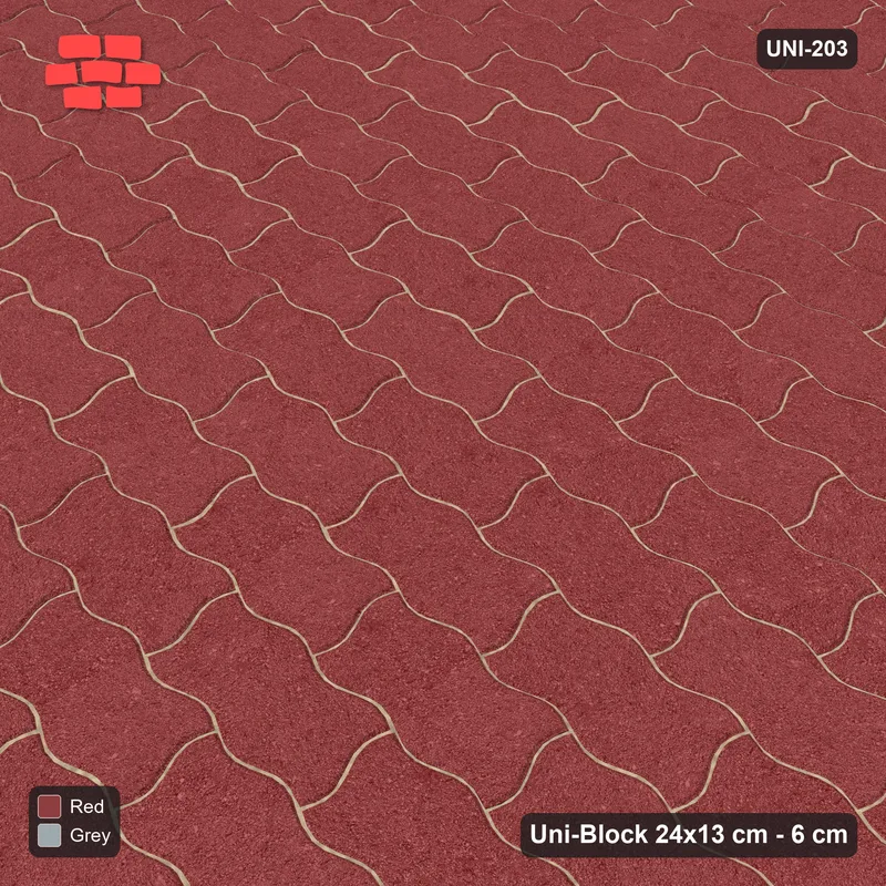 Interlock (Pasco) 24x13 cm · UNI-203 · Plain field, straight lay (Brick & Ash) · Side view Interlock (Pasco) 24x13 cm · UNI-203 · Plain field, straight lay (Brick & Ash) · Side view