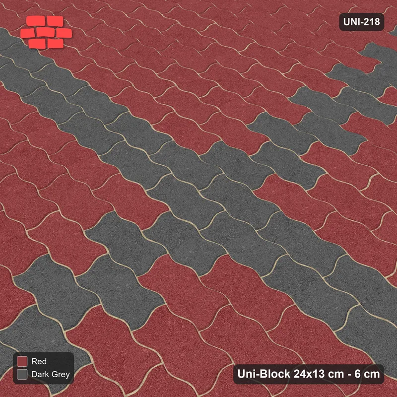 Interlock (Pasco) 24x13 cm · UNI-218 · Central cross band, straight lay (Rust & Charcoal) · Side view Interlock (Pasco) 24x13 cm · UNI-218 · Central cross band, straight lay (Rust & Charcoal) · Side view