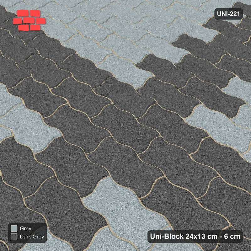 Interlock (Pasco) 24x13 cm · UNI-221 · Central cross band, straight lay, kerb frame (Charcoal Edge) · Side view Interlock (Pasco) 24x13 cm · UNI-221 · Central cross band, straight lay, kerb frame (Charcoal Edge) · Side view