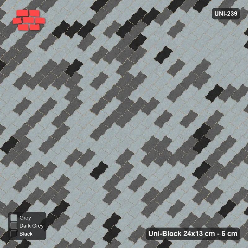Interlock (Pasco) 24x13 cm · UNI-239 · Soft tonal blend, 45-degree lay (Graphite Scale) · Top view Interlock (Pasco) 24x13 cm · UNI-239 · Soft tonal blend, 45-degree lay (Graphite Scale) · Top view