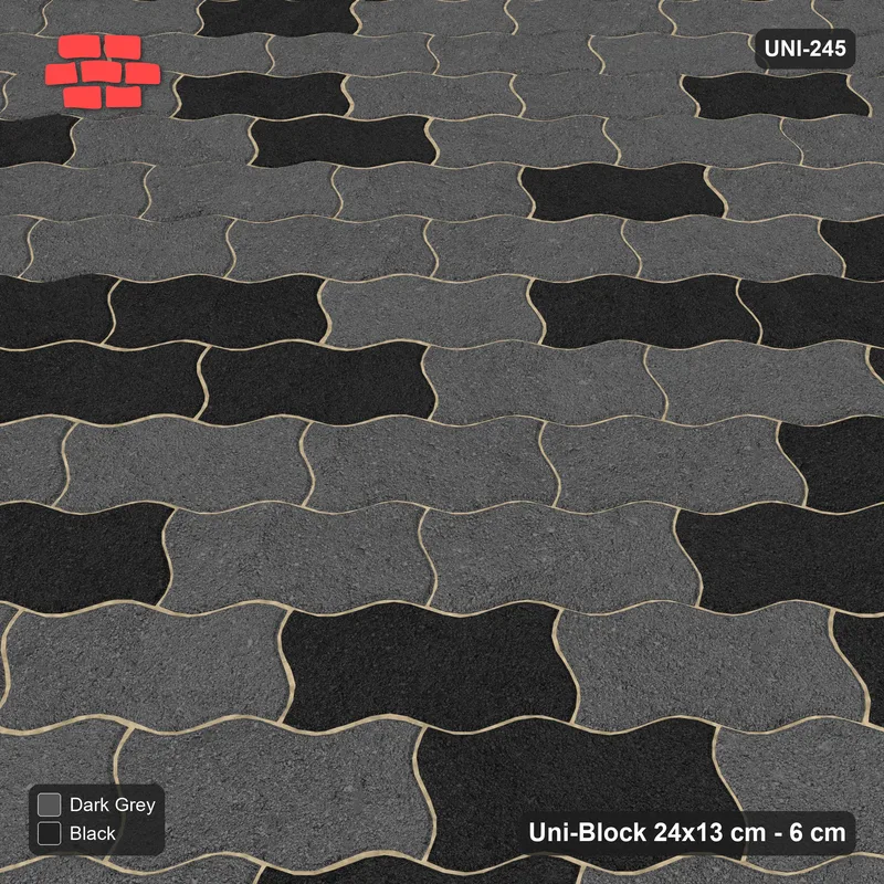 Interlock (Pasco) 24x13 cm · UNI-245 · Soft tonal blend, 45-degree lay, kerb frame (Night Sky) · Side view Interlock (Pasco) 24x13 cm · UNI-245 · Soft tonal blend, 45-degree lay, kerb frame (Night Sky) · Side view