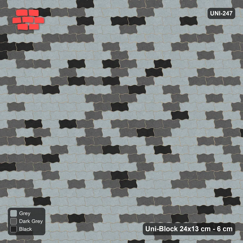 Interlock (Pasco) 24x13 cm · UNI-247 · Soft tonal blend, straight lay (Graphite Scale) · Top view Interlock (Pasco) 24x13 cm · UNI-247 · Soft tonal blend, straight lay (Graphite Scale) · Top view